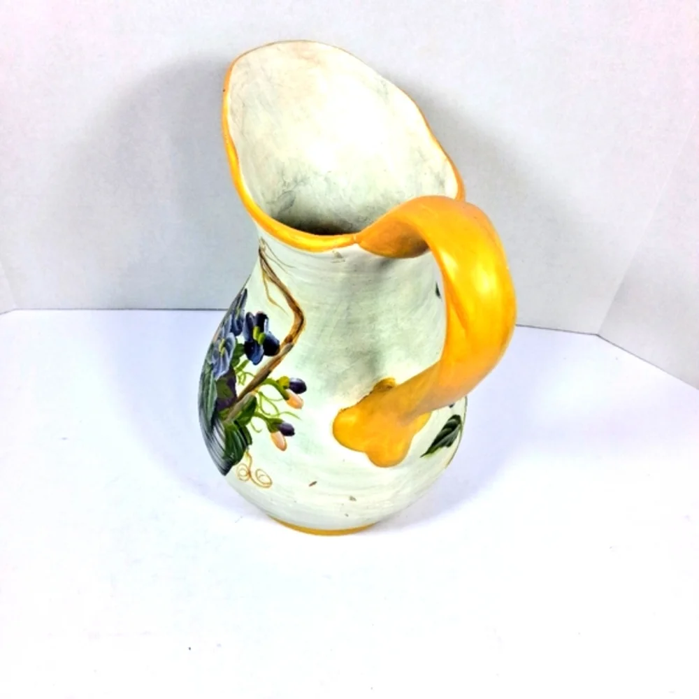 Hand Painted Large Decorative Floral Ceramic Pitcher/Vase/Accent/Adornment